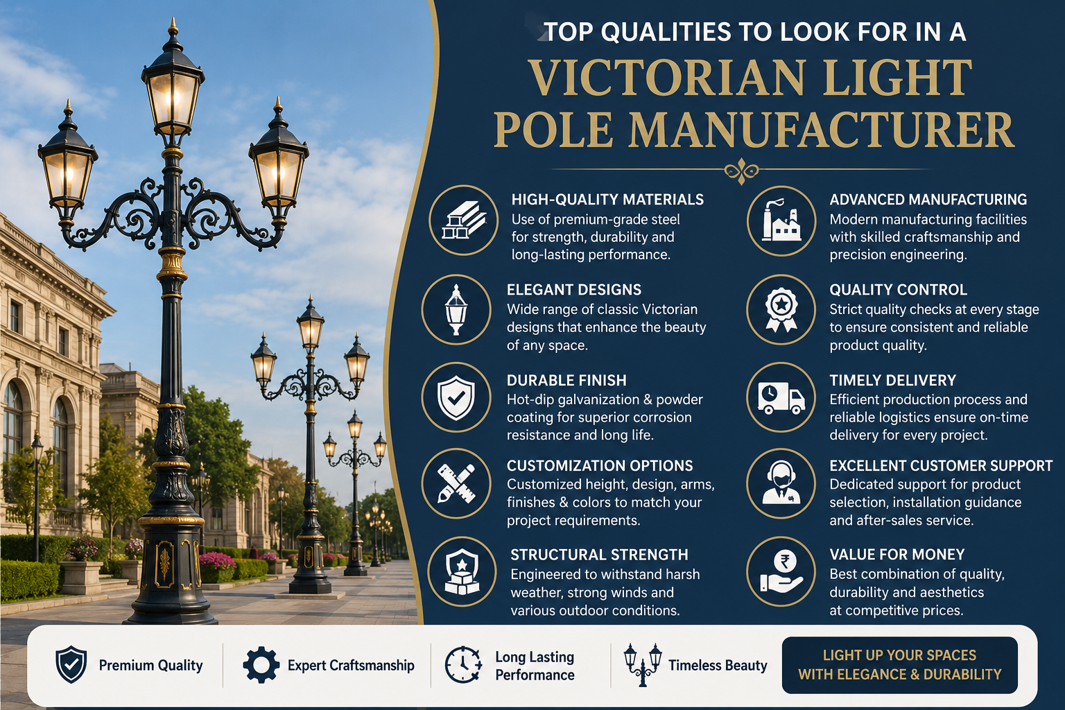 Top Qualities to Look for in a Victorian Light Pole Manufacturer