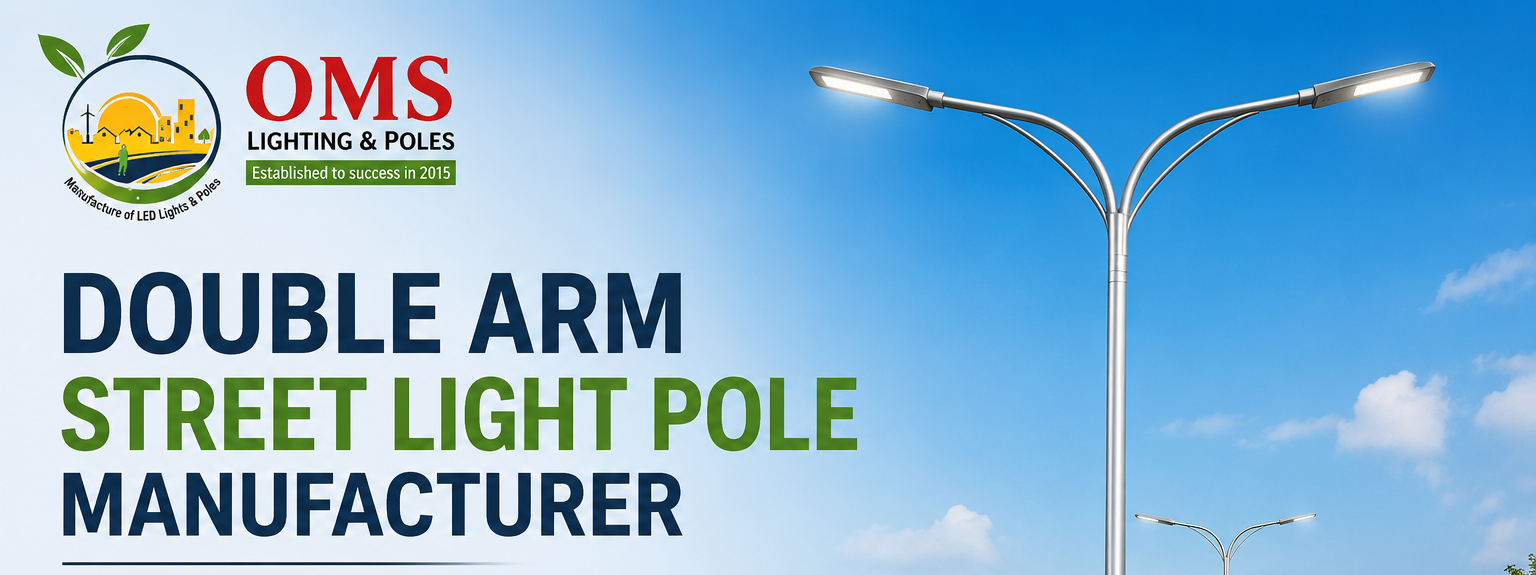 Double Arm Street Light Pole Manufacturer